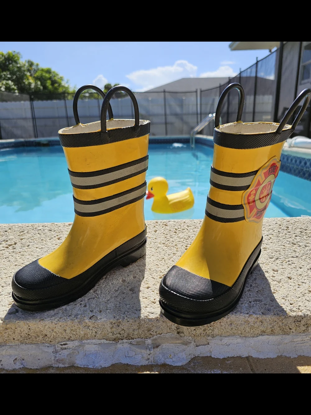 Western Chief Kids Yellow & Black Fire Rescue Rain Boots